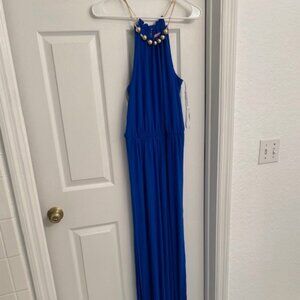 Lilly Pulitzer Blue Maxi Dress with  Golden Details Size S